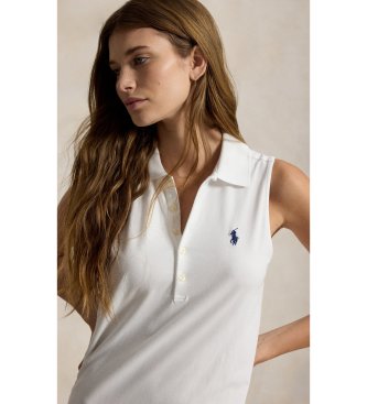 Polo Ralph Lauren Witte stretch katoenen polojurk