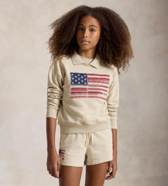 Polo Ralph Lauren Sweatshirt Flag beige