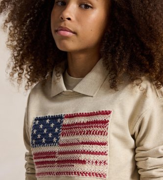 Polo Ralph Lauren Sweatshirt Flag beige