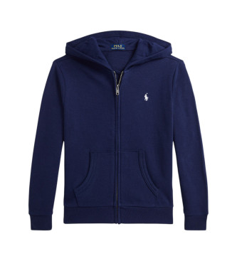 Polo Ralph Lauren Marineblaues Frottee-Sweatshirt mit Kapuze