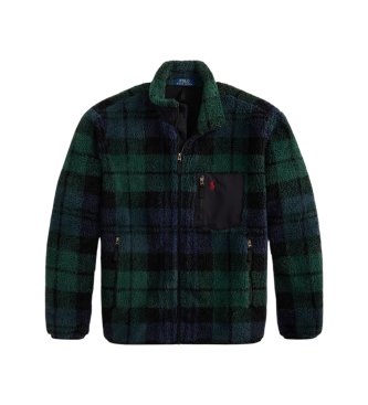 Polo Ralph Lauren Sudadera cremallera blackwatch plaid verde, marino