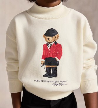 Polo Ralph Lauren Felpa quadrata con Polo Bear beige