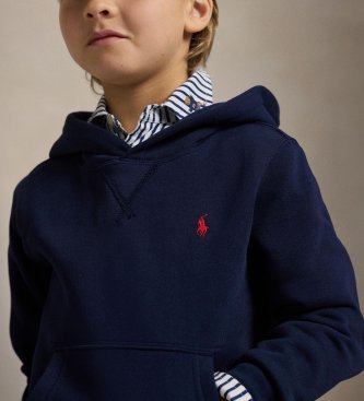 Polo Ralph Lauren Felpa con cappuccio in pile blu navy