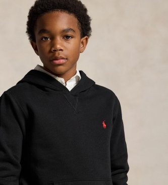 Polo Ralph Lauren Felpa con cappuccio in pile nero