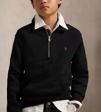 Polo Ralph Lauren Sweat en molleton avec col noir