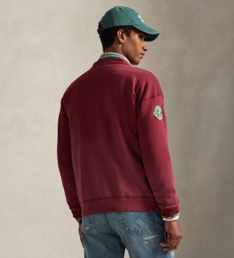 Polo Ralph Lauren Flanellen sweater met vintage-print in bordeauxrood