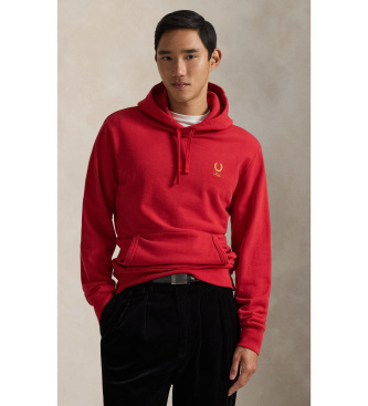 Polo Ralph Lauren R�d sweatshirt i frott� med h�tte