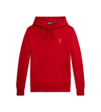 Polo Ralph Lauren R�d sweatshirt i frott� med h�tte