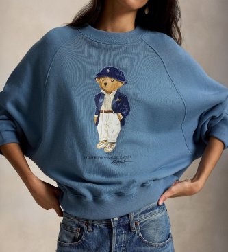Polo Ralph Lauren Lightweight fleece sweatshirt with blue Polo Bear
