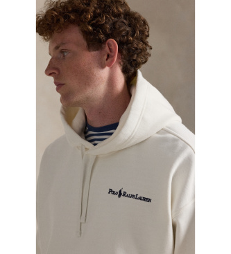 Polo Ralph Lauren Fleecova majica Relaxed Fit iz polstene tkanine, umazano bela