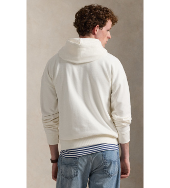Polo Ralph Lauren Fleecova majica Relaxed Fit iz polstene tkanine, umazano bela