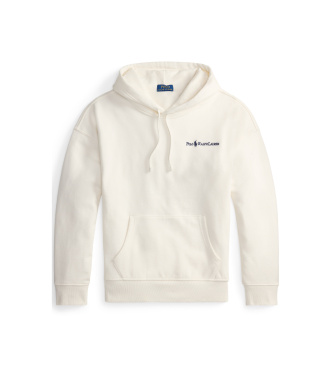 Polo Ralph Lauren Fleecova majica Relaxed Fit iz polstene tkanine, umazano bela
