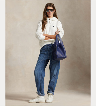 Polo Ralph Lauren Shrunken Fit fleece sweatshirt white