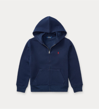 Polo Ralph Lauren Blue hooded fleece and cotton sweatshirt with hood