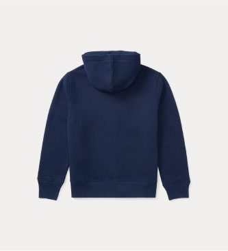 Polo Ralph Lauren Blue hooded fleece and cotton sweatshirt with hood