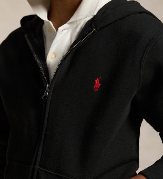 Polo Ralph Lauren Felpa con cappuccio in pile nero