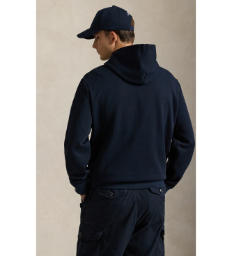Polo Ralph Lauren Dvojna pletena jopa s kapuco iz mornarske barve