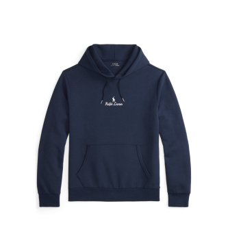 Polo Ralph Lauren Dvojna pletena jopa s kapuco iz mornarske barve
