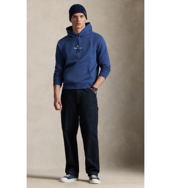 Polo Ralph Lauren Dvojna pletena jopa s kapuco iz mornarske barve