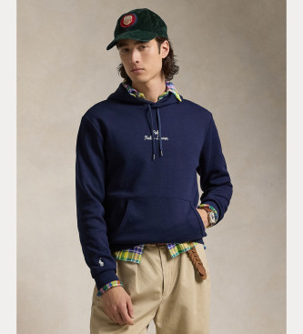 Polo Ralph Lauren Dubbelstickad sweatshirt med marinbl huva