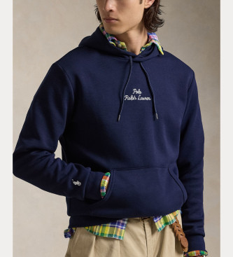 Polo Ralph Lauren Doppelt gestricktes Sweatshirt mit marineblauer Kapuze