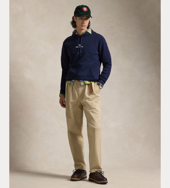 Polo Ralph Lauren Dubbelstickad sweatshirt med marinbl huva