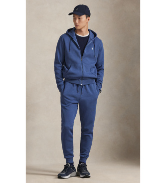 Polo Ralph Lauren Dobbeltstrikket sweatshirt med marinebl� lynl�s