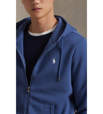 Polo Ralph Lauren Dobbeltstrikket sweatshirt med marinebl� lynl�s