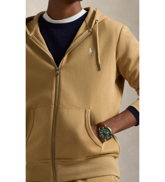 Polo Ralph Lauren Dobbeltstrikket sweatshirt med beige lynl�s