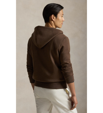 Polo Ralph Lauren Brun dobbeltstrikket sweatshirt med lynl�s