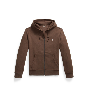 Polo Ralph Lauren Brun dobbeltstrikket sweatshirt med lynl�s