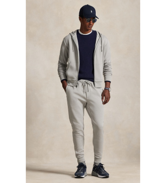 Polo Ralph Lauren Camisola de malha dupla com fecho de correr cinzento