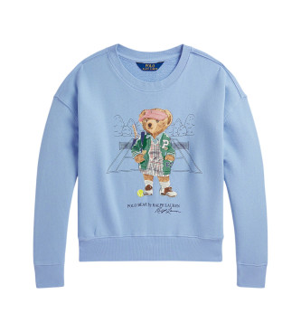 Polo Ralph Lauren Felpa in spugna con Polo Bear blu