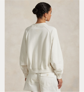Polo Ralph Lauren Felpa Logo Flag French Terry bianco