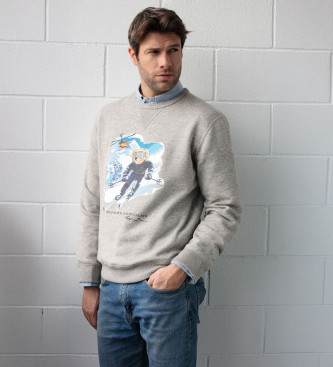 Polo Ralph Lauren Felpa in pile Polo Bear grigia