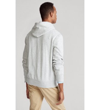 Polo Ralph Lauren RL grå fleecetröja med huva och huva