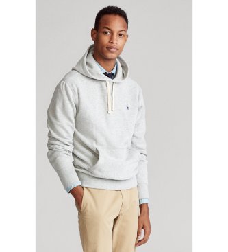 Polo Ralph Lauren RL grå fleecetröja med huva och huva