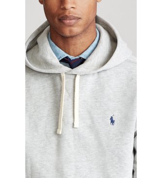 Polo Ralph Lauren RL grå fleecetröja med huva och huva