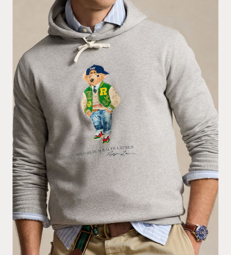 Polo Ralph Lauren Felpa con cappuccio Seasonal Bear Grigia