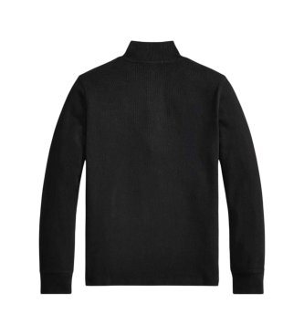 Polo Ralph Lauren Pull en côtes anglaises avec fermeture éclair noir