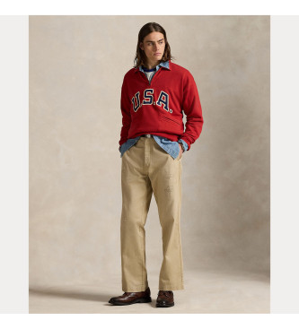 Polo Ralph Lauren Sudadera Vintage Fit Usa rojo