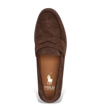 Polo Ralph Lauren Brązowe skórzane mokasyny Alston