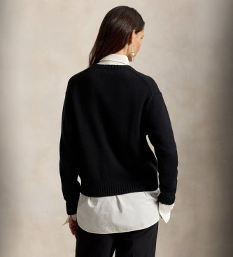 Polo Ralph Lauren Maglione di cotone con Polo Bear nero
