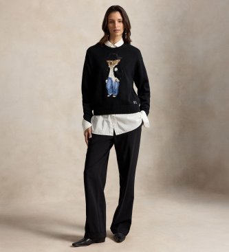 Polo Ralph Lauren Maglione di cotone con Polo Bear nero