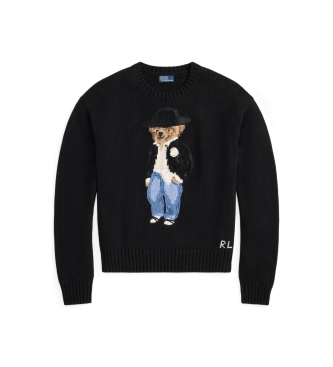 Polo Ralph Lauren Maglione di cotone con Polo Bear nero