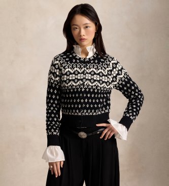 Polo Ralph Lauren Zwarte Fair Isle-vest van wolmix
