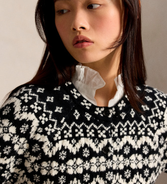 Polo Ralph Lauren Zwarte Fair Isle-vest van wolmix
