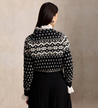 Polo Ralph Lauren Zwarte Fair Isle-vest van wolmix