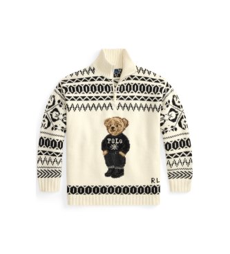 Polo Ralph Lauren Jersey de lana y cachemira con Polo Bear blanco