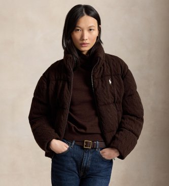 Polo Ralph Lauren Chaqueta acolchada de lana y cachemira marrón